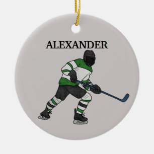 Eishockey Player Illustrierte Keramik Ornament