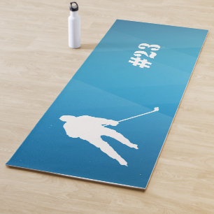 Eishockey Player Workout Mat Blue und White  Yogamatte