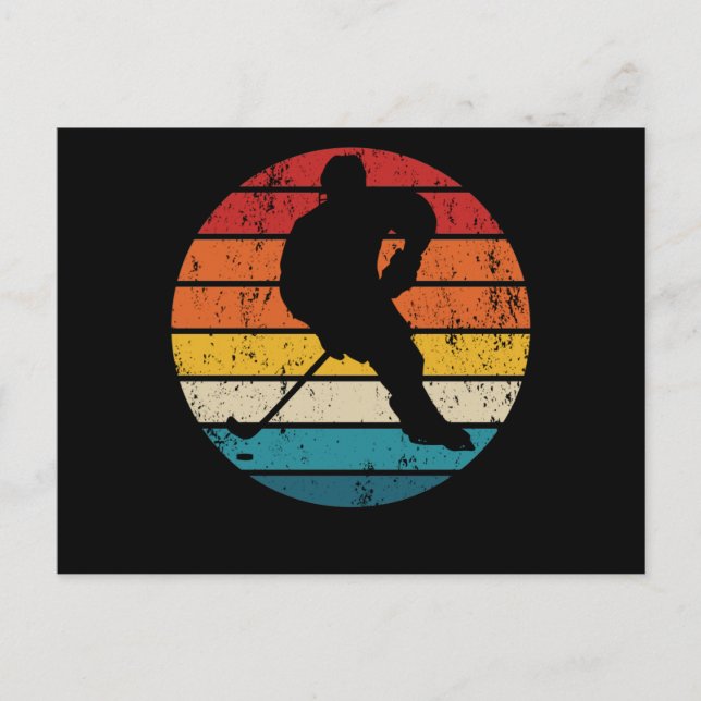Eishockey Retro Hockey Hockey Indoor Hockey Sports Postkarte (Vorderseite)