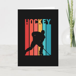 Eishockey Retro Vintage Silhouette Karte