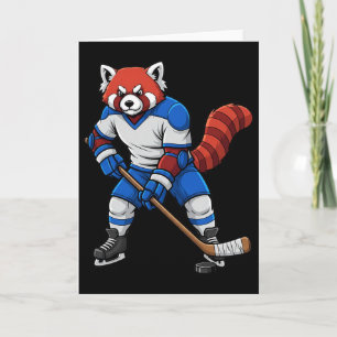 Eishockey Roter Panda Sportler Tier Karte