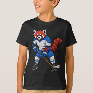 Eishockey Roter Panda Sportler Tier T-Shirt
