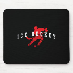 Eishockey Roter Team Spieler Varsity Text Mousepad