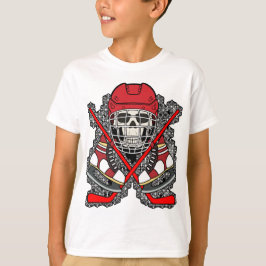 Eishockey-Schädel Jolly Roger Piratenflagge T-Shirt