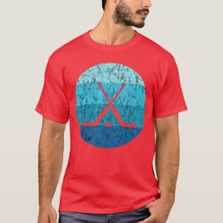 Eishockey-Schläger Hockey-Sport Retro Vintage Ozea T-Shirt