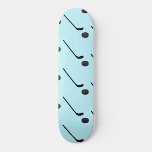 Eishockey Schwarz Color Stöcke Puck Hellblau Skateboard