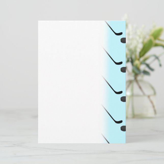Eishockey Schwarze Farbsticks Puck Light Blue Save The Date (Stehend Vorderseite)