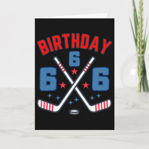 Eishockey Sechs Geburtstagsjunge 6. Party Jungen A Karte