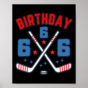 Eishockey Sechs Geburtstagsjunge 6. Party Jungen A Poster