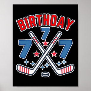 Eishockey Sieben Geburtstag Junge 7. Party Jungen Poster
