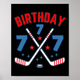 Eishockey Sieben Geburtstagsjunge 7. Party Jungen Poster