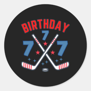Eishockey Sieben Geburtstagsjunge 7. Party Jungen Runder Aufkleber