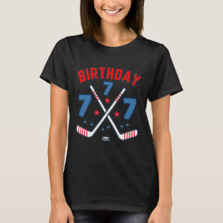 Eishockey Sieben Geburtstagsjunge 7. Party Jungen T-Shirt