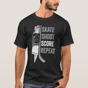 Eishockey-Skate-Coach Shoot-Score Wiederholung T-Shirt