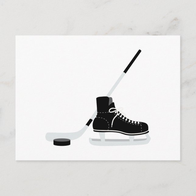 Eishockey-Skate Postkarte (Vorderseite)