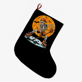 Eishockey-Skelett Grusel-Halloween Großer Weihnachtsstrumpf