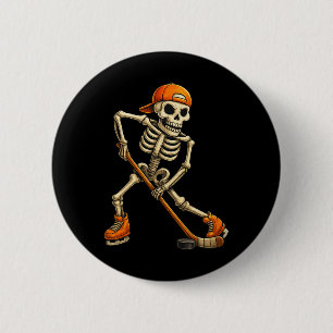 Eishockey-Skelett-Halloween-Kostüm Männer Jungen K Button