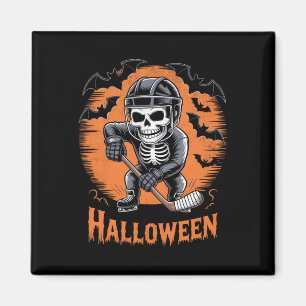 Eishockey-Skelett Halloween Magnet