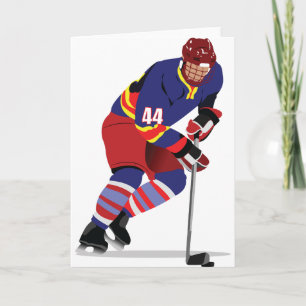 Eishockey spielende Grußkarten Karte