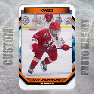 Eishockey-Spieler behalten Coole Orange Custom Magnet