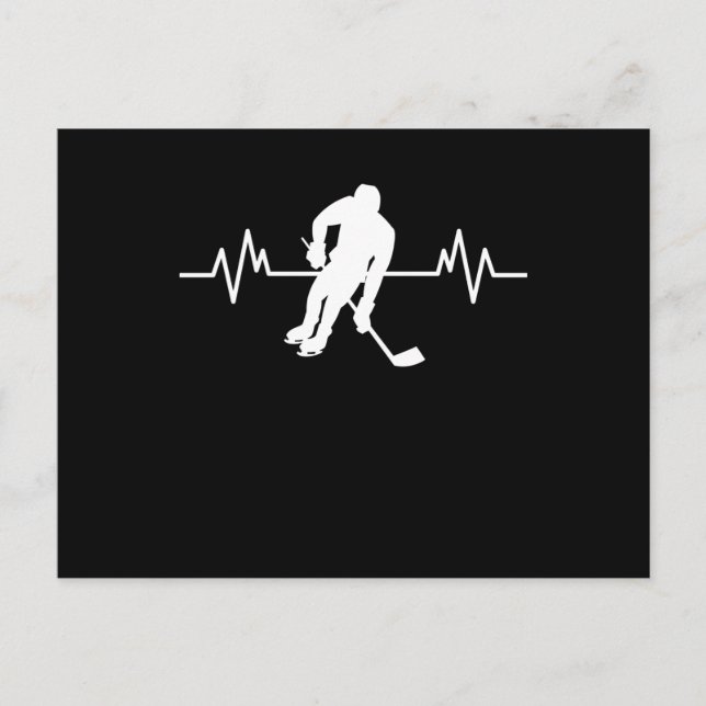 Eishockey-Spieler-Heartbeat Funny Sports-Geschenk Postkarte (Vorderseite)