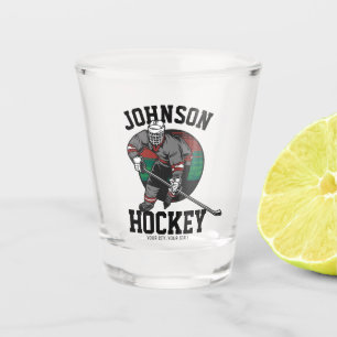 Eishockey-Spieler-Team Athlet Name personalisiert Schnapsglas