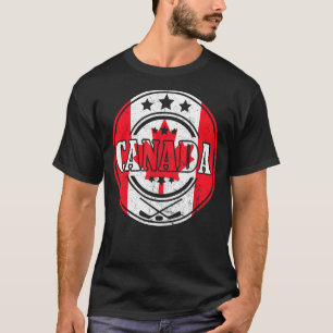 Eishockey-Stick-Ahornleaf Kanadische Flagge Kanada T-Shirt