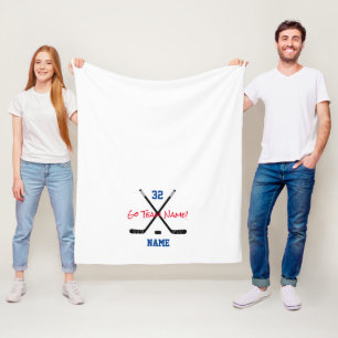 Eishockey Sticks Puck Sport Team Farben Text Fleecedecke