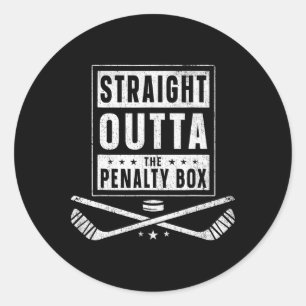 Eishockey Straight Outta Strafbank Lustige Männer Runder Aufkleber