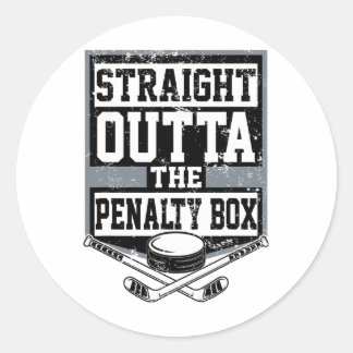 Eishockey Straight Outta The Penalty Box Lustig Pl Runder Aufkleber