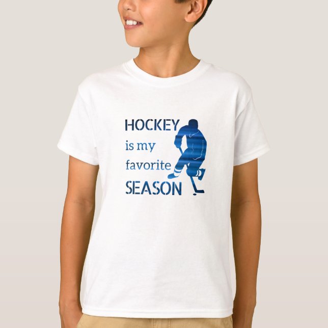 Eishockey-T - Shirt Favoritensaison Fan blau (Vorderseite)