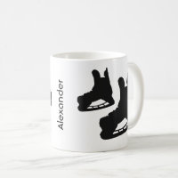 Eishockey-Tasse Skate Paare Schwarz-weiß