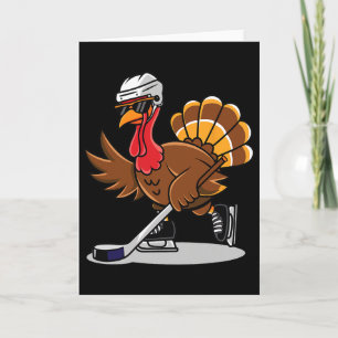 Eishockey Thanksgiving-Geschenke Truthahn spielt E Karte