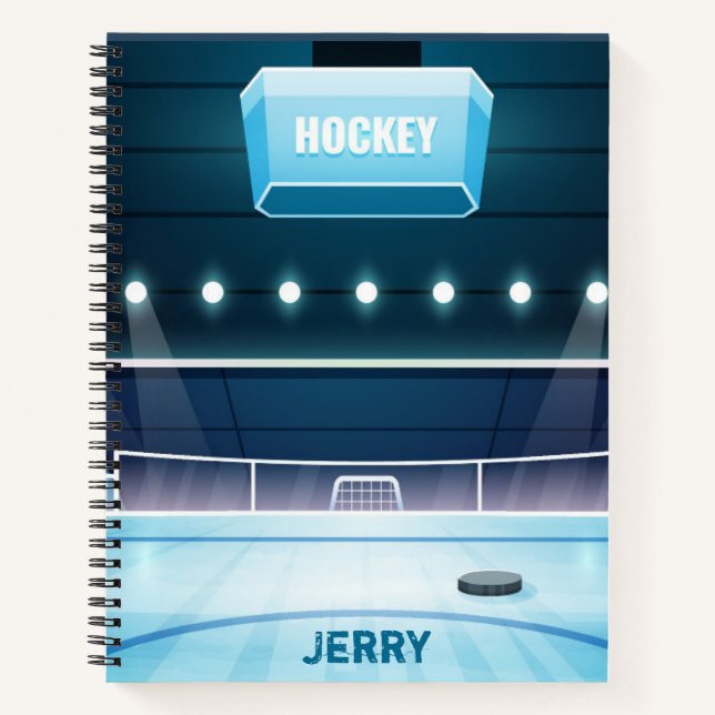 Eishockey-Thema Personalisiertes Notebook Notizbuch (Vorderseite)