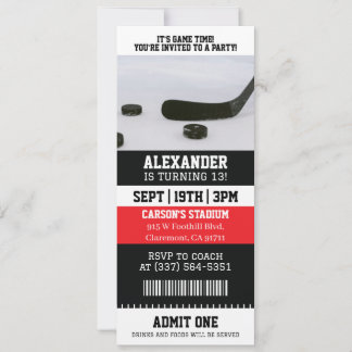 Eishockey-Ticket Geburtstag Einladung