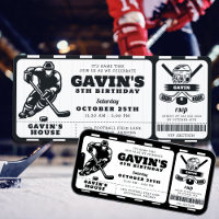 Eishockey Ticket Sport Editable Geburtstagsparty