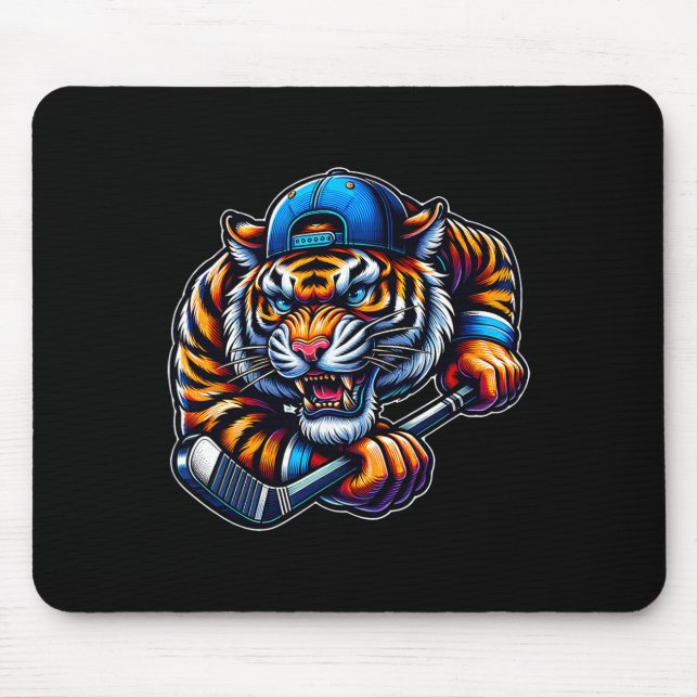 Eishockey-Tiger-Wettkampf  Mousepad (Vorne)