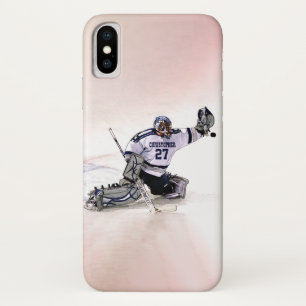 Eishockey-Torhüter mit Zeichnend Namen Case-Mate iPhone Hülle