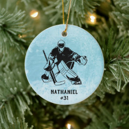 Eishockey-Torhüter-Monogramm Keramik Ornament