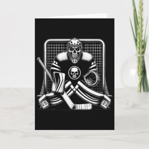 Eishockey-Torhüter-Skelett-Jugend-Halloween-Kostüm Karte