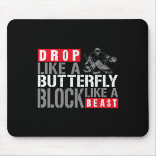 Eishockey-Torhüter Vintage-Torwart fällt wie ein B Mousepad