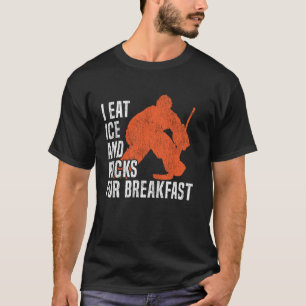 Eishockey-Torhüter Vintage Torwart Ich Esse Eis Un T-Shirt