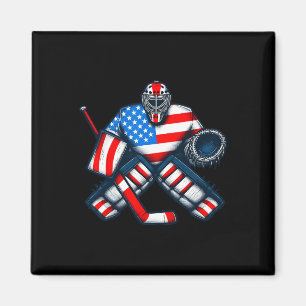 Eishockey Torwart Spieler USA-Flagge Vintage Magnet