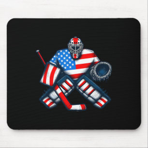 Eishockey-Torwart Spieler USA-Flagge Vintage Mousepad