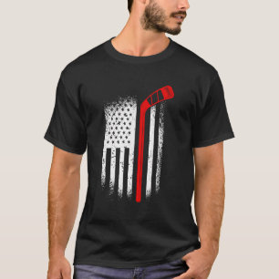 Eishockey-Trikot Strafbank Retro-Puck US-Flagge T-Shirt