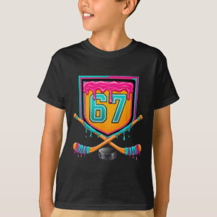 Eishockey-Tropf Nummer 67 Eishockeyspieler T-Shirt