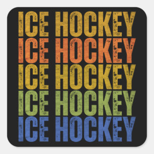 Eishockey-Typografie Quadratischer Aufkleber