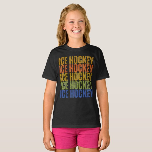 Eishockey-Typografie T-Shirt (Vorne ganz)