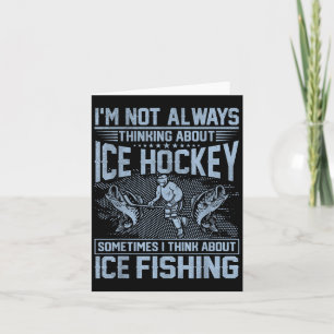Eishockey und Eisfischen Spaß Fischer Karte
