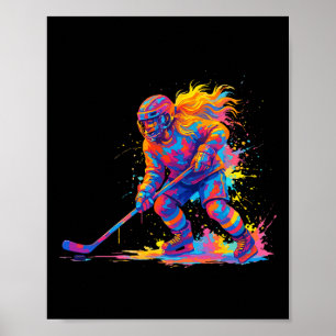 Eishockey und Eishockey-Grafik Frauen; Mädchen Poster
